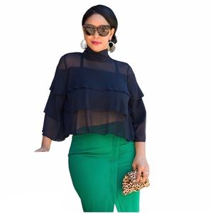 BLVD - sheer black layer top